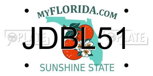 JDBL51 Florida License Plate
