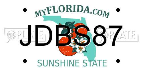 JDBS87 Florida License Plate