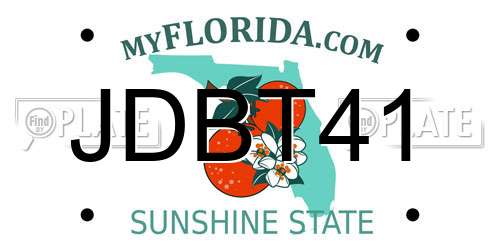 JDBT41 Florida License Plate