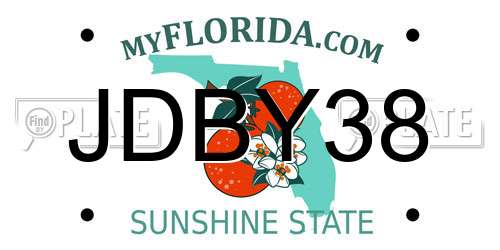 JDBY38 Florida License Plate
