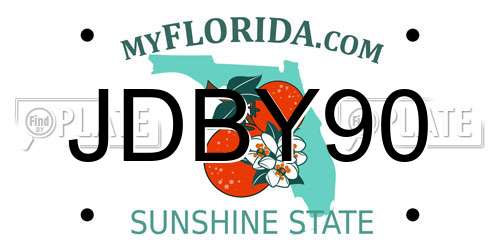 JDBY90 Florida License Plate