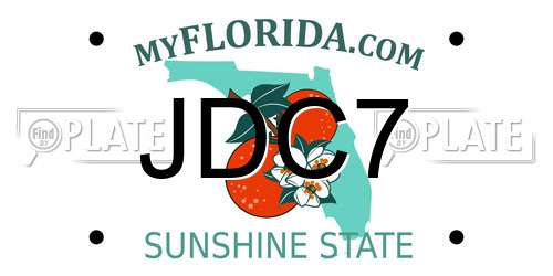 JDC7 Florida License Plate