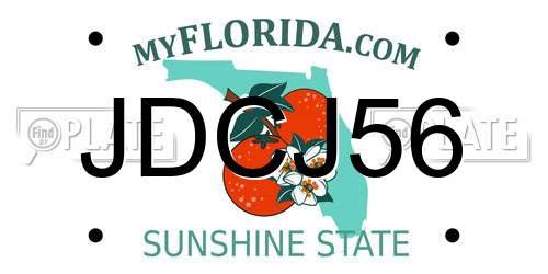 JDCJ56 Florida License Plate