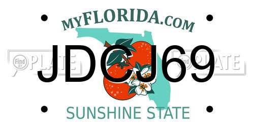JDCJ69 Florida License Plate
