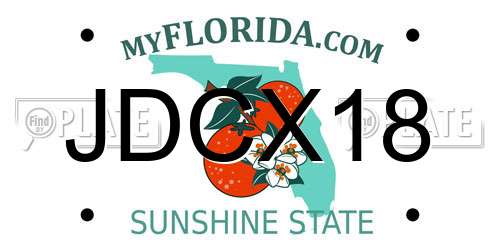 JDCX18 Florida License Plate