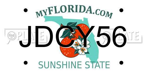JDCY56 Florida License Plate
