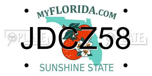 JDCZ58 Florida License Plate