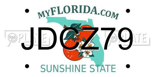 JDCZ79 Florida License Plate