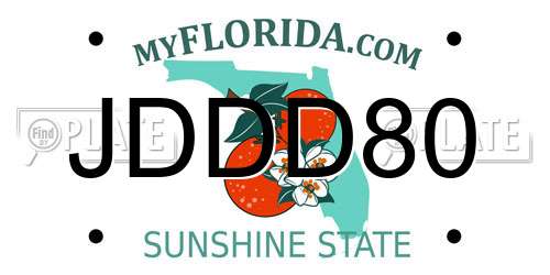 JDDD80 Florida License Plate
