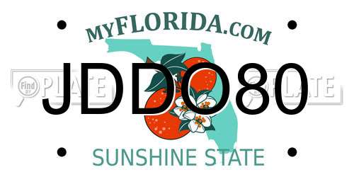 JDDO80 Florida License Plate