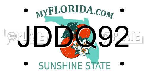 JDDQ92 Florida License Plate