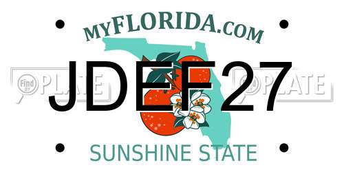 JDEF27 Florida License Plate