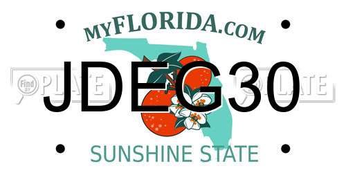 JDEG30 Florida License Plate
