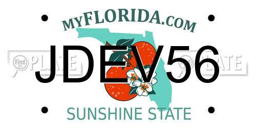 JDEV56 Florida License Plate