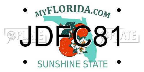 JDFC81 Florida License Plate