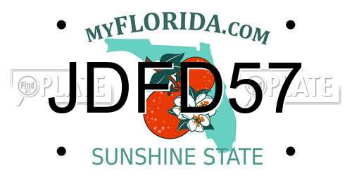 JDFD57 Florida License Plate