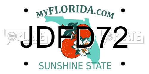 JDFD72 Florida License Plate