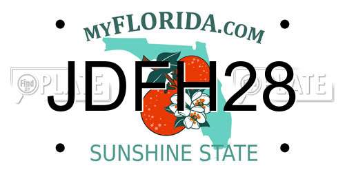 JDFH28 Florida License Plate