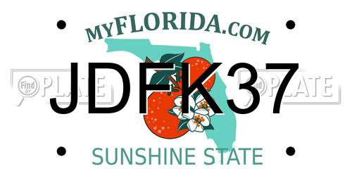 JDFK37 Florida License Plate
