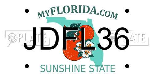 JDFL36 Florida License Plate