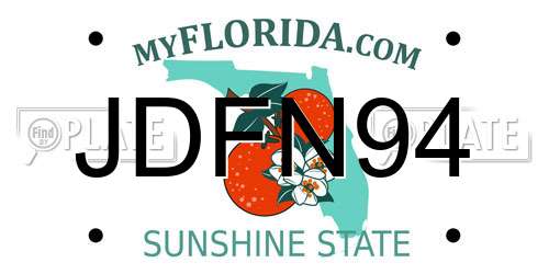 JDFN94 Florida License Plate
