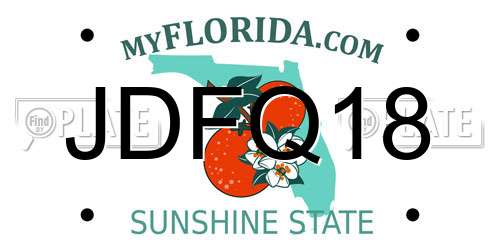 JDFQ18 Florida License Plate