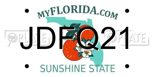 JDFQ21 Florida License Plate