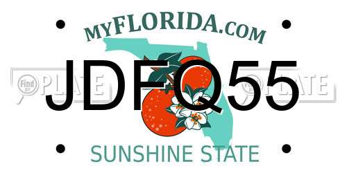 JDFQ55 Florida License Plate