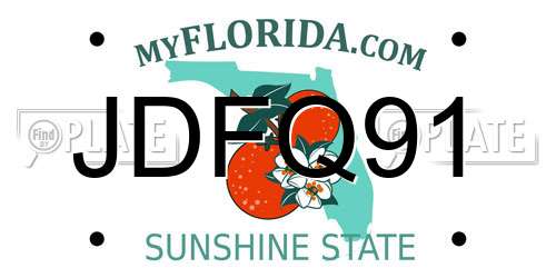 JDFQ91 Florida License Plate