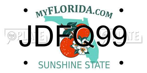 JDFQ99 Florida License Plate