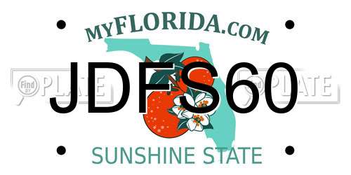 JDFS60 Florida License Plate