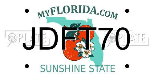 JDFT70 Florida License Plate