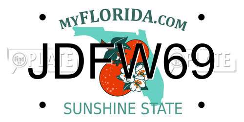 JDFW69 Florida License Plate