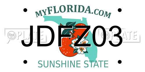 JDFZ03 Florida License Plate