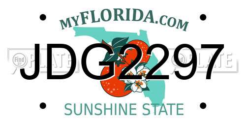 JDG2297 Florida License Plate