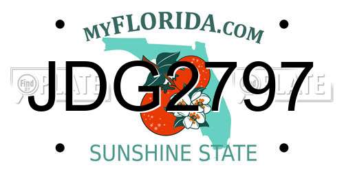 JDG2797 Florida License Plate