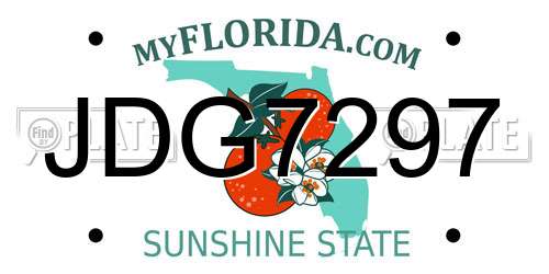 JDG7297 Florida License Plate