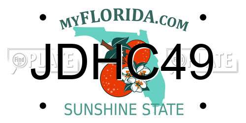 JDHC49 Florida License Plate