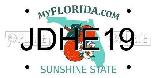 JDHE19 Florida License Plate