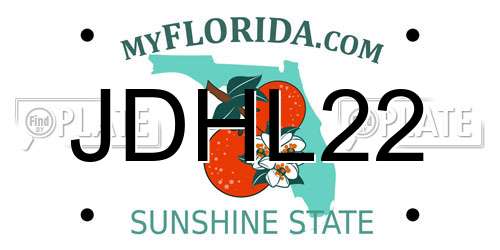 JDHL22 Florida License Plate