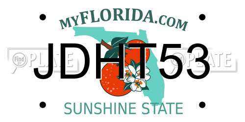 JDHT53 Florida License Plate