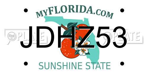 JDHZ53 Florida License Plate
