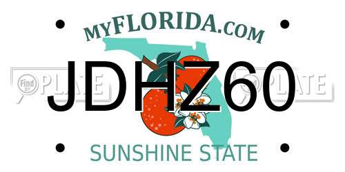 JDHZ60 Florida License Plate