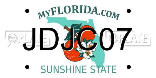 JDJC07 Florida License Plate