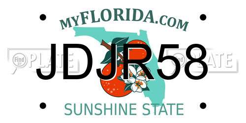JDJR58 Florida License Plate