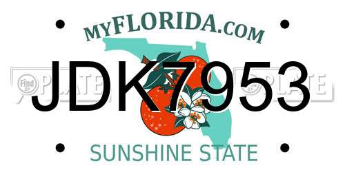 JDK7953 Florida License Plate