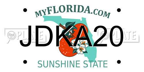 JDKA20 Florida License Plate