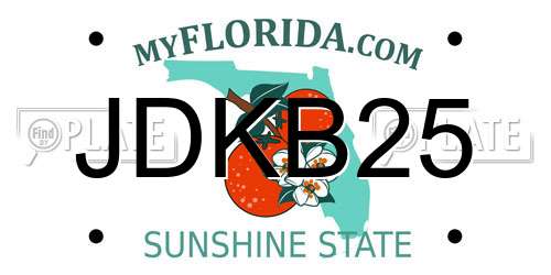 JDKB25 Florida License Plate
