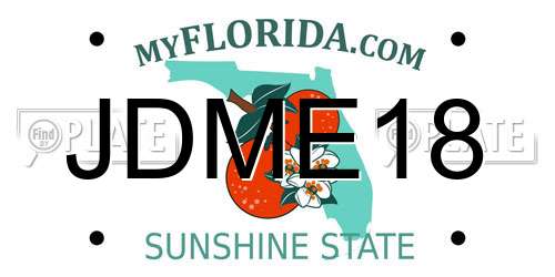JDME18 Florida License Plate