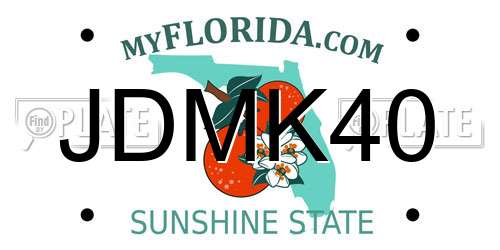 JDMK40 Florida License Plate